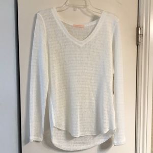 NWT Sweet Romeo off-white lightweight sweater. Polyester/rayon. Sheer.